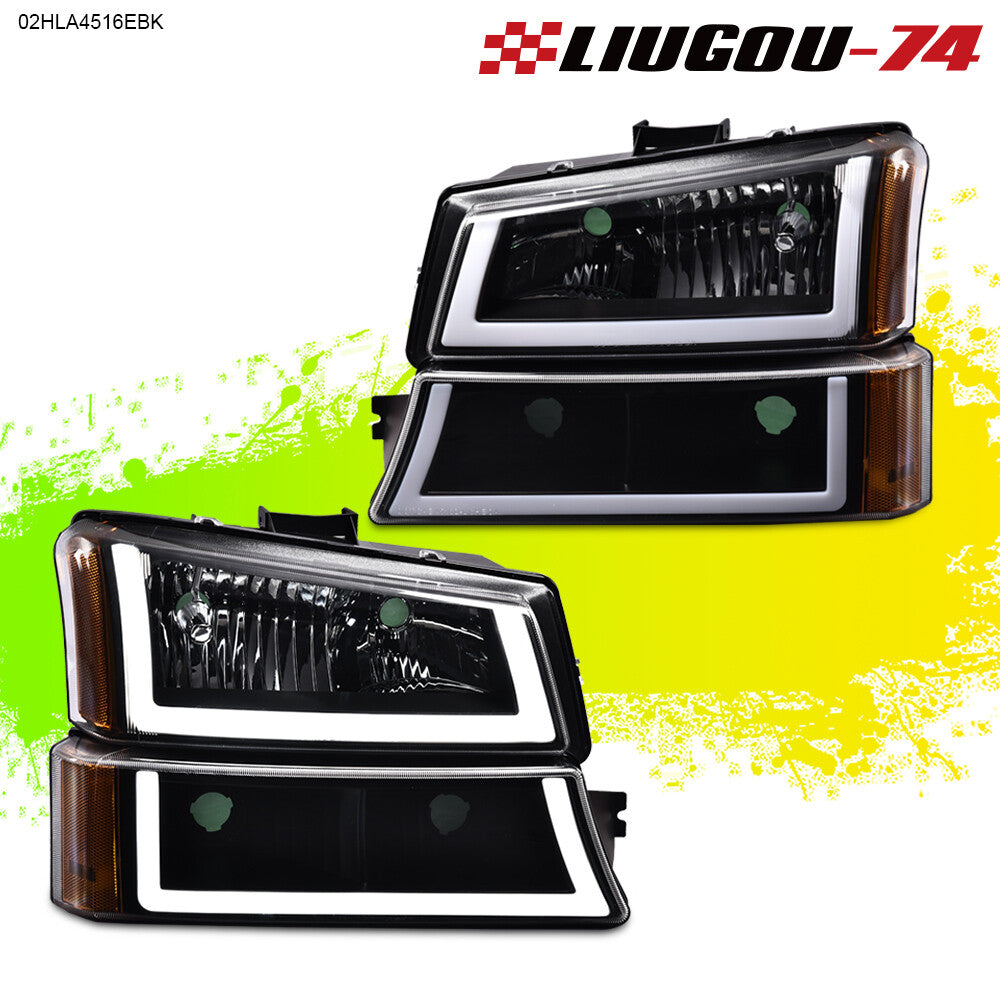 Suitable for 03-06 Silverado Amber LED DRL Black Shell Front and Rear Lights Brand New- v
