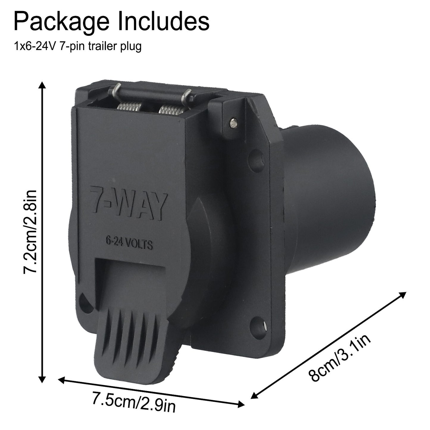 7-Pin RV Blade Trailer Wiring Harness Connector 7-Way Flat Socket for Ford Black