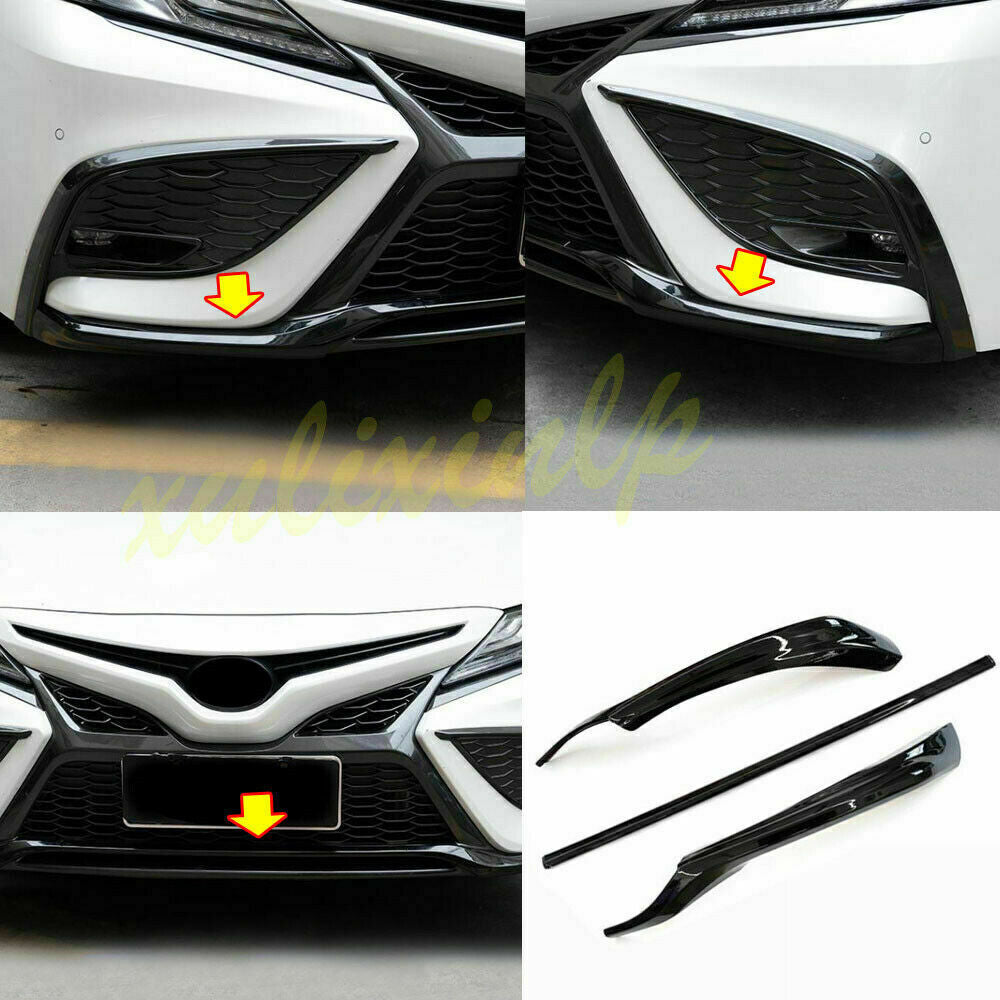 For 2021-2023 for Toyota for Camry SE XSE ABS Black Front Bumper Moulding Cover Trim Kit
