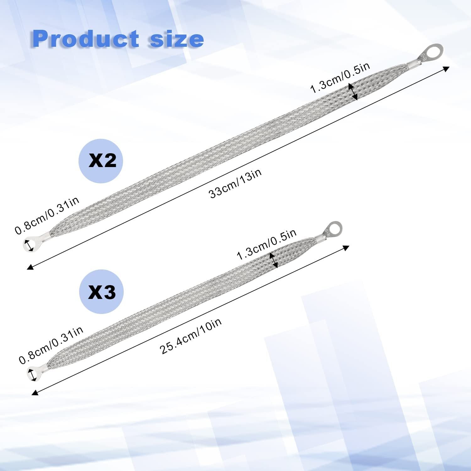 5¡Á Universal Automotive Ground Strap Tinned Copper Car Engine Ground Strap Cable