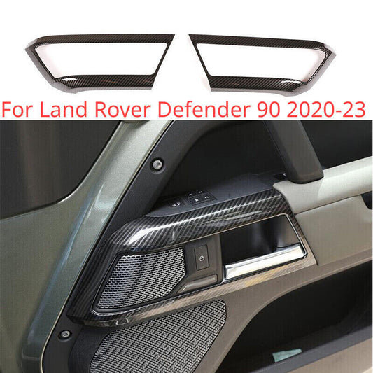 ABS Carbon Fiber Inner Door Lock Handle Frame for Land Rover for Defender 90 2020-23