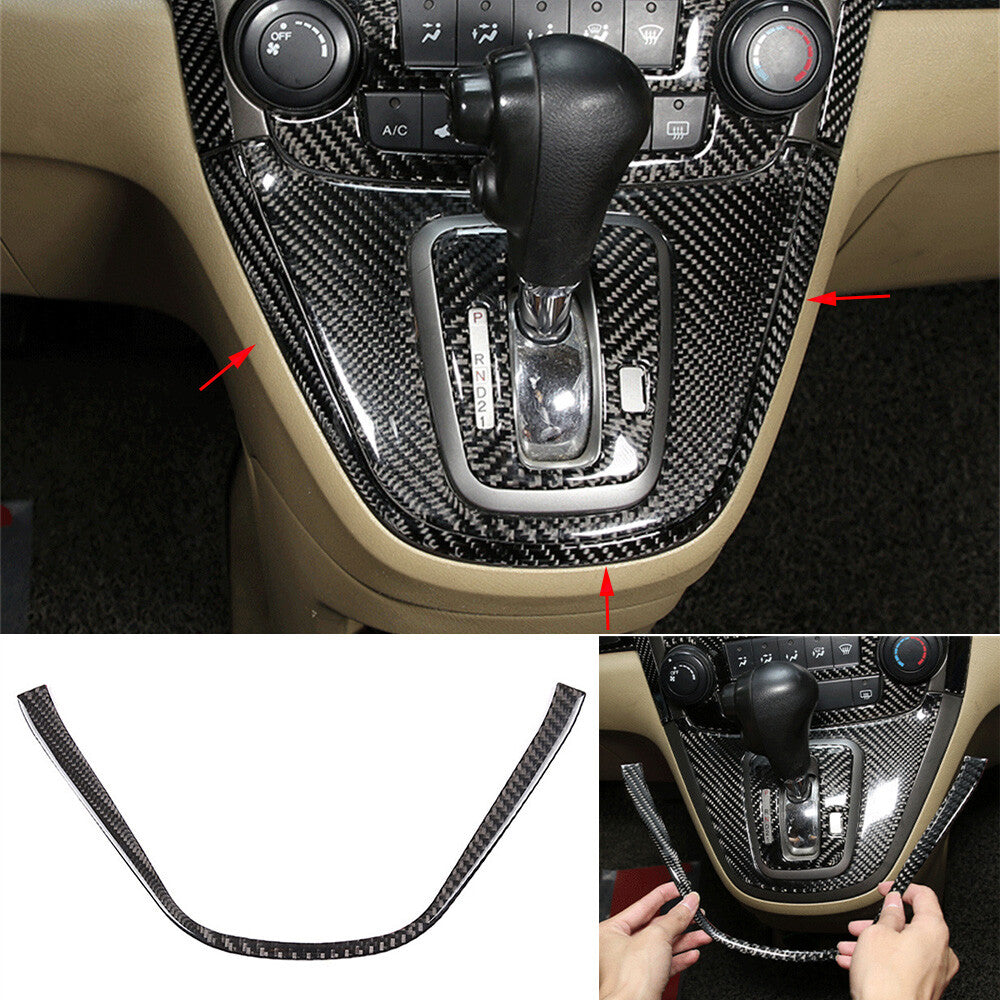 Carbon Fiber Interior Gear Shift Outer Frame Trim Fit for Honda CRV CR-V 2007-11