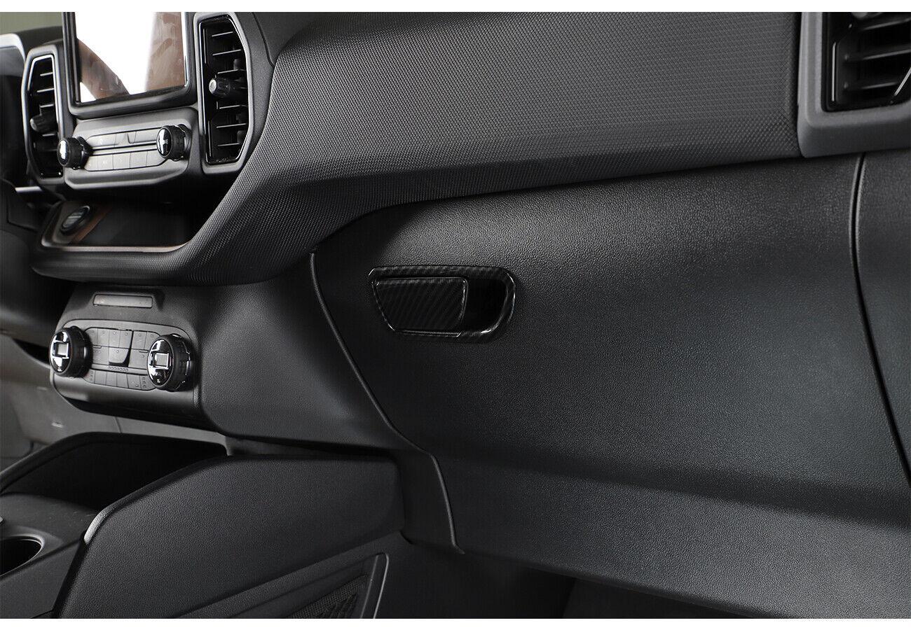 ABS Carbon Fiber Copilot Storage Box Switch Cover Trim for Ford Bronco Sport 21+