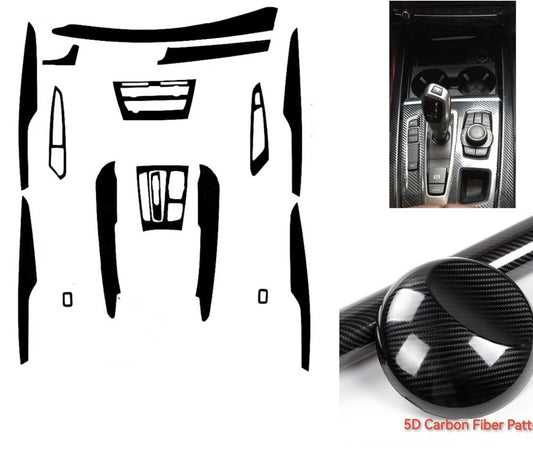 DIY Carbon Fiber Pattern 5D Interior Trim Sticker Set for BMW for X5 F15 08-18 Q