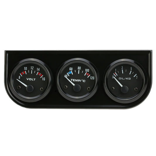 Triple AUTO Gauge Kit Amp Temp Oil Car & Truck Parts Automotive 3in1 B4G0 Q