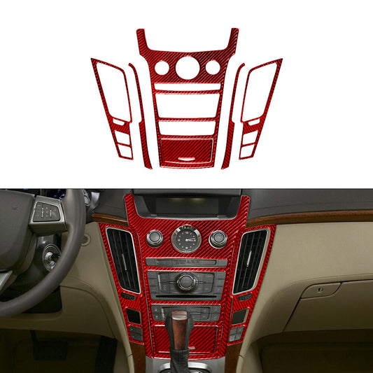 3Pcs Red Carbon Fiber Above Console Storage Cover For Sonic 2012-2016 v