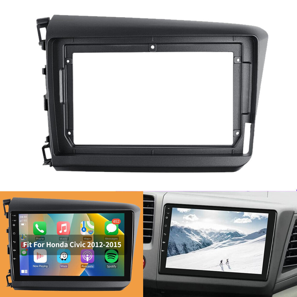 9-inch Fascia car radio panel for Honda for Civic 2012-2015 stereo dashboard frame left drive - n