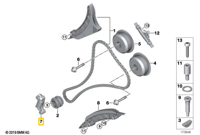 Engine Timing Chain Tensioner for F07 F12 E70 E71 550i 650i 750i ix X5 X6 X7 v