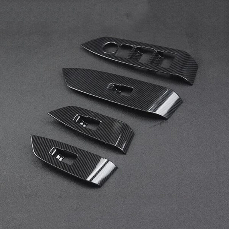 Carbon Fiber 4X Window Switch Panel Cover Trim Fit for Mazda CX-5 CX5 2017-2022