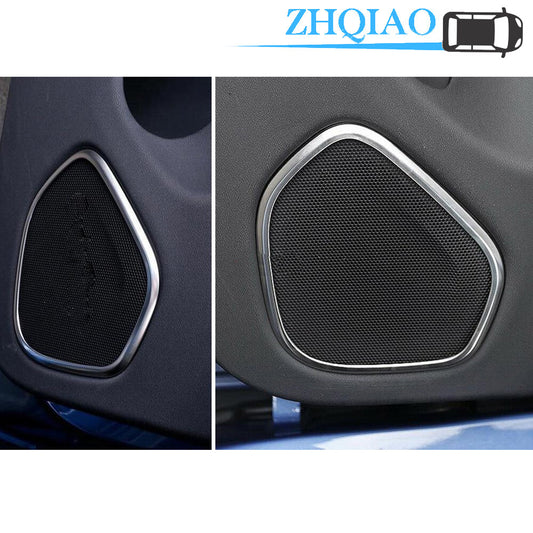 Stainless Steel Interior Door Speaker Ring Cover Trim Fit for Volvo XC60 2018-2020