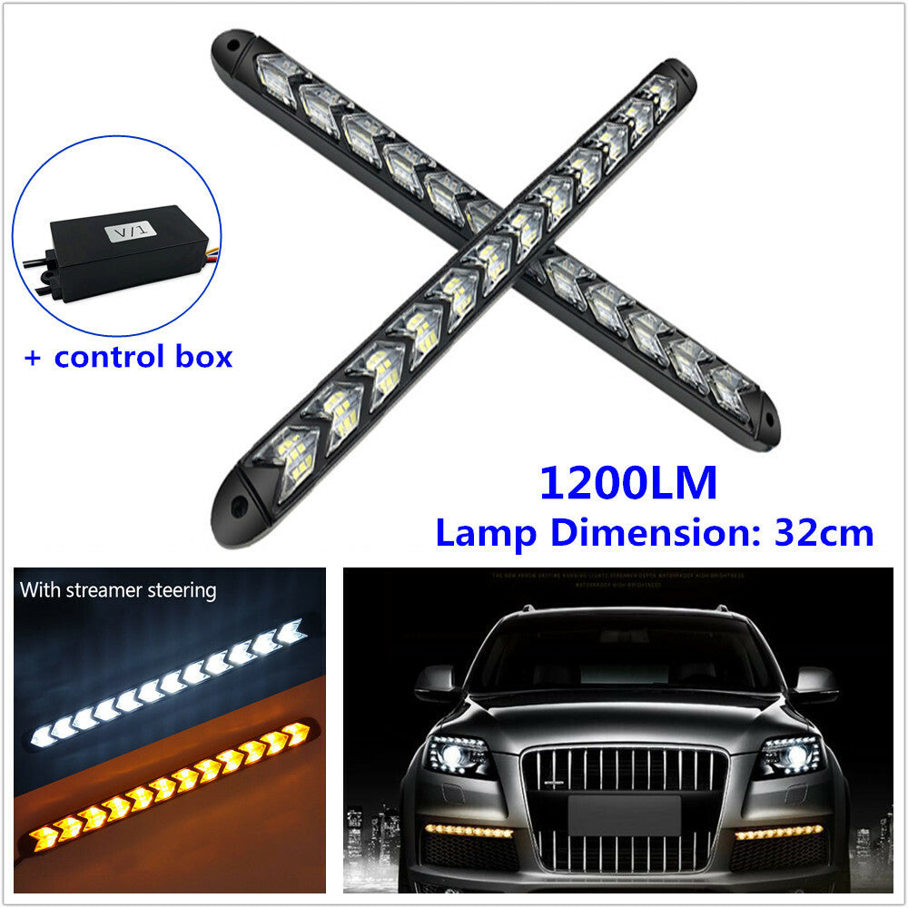 2-pack of LED daytime running lights, turn signals, white and amber - n