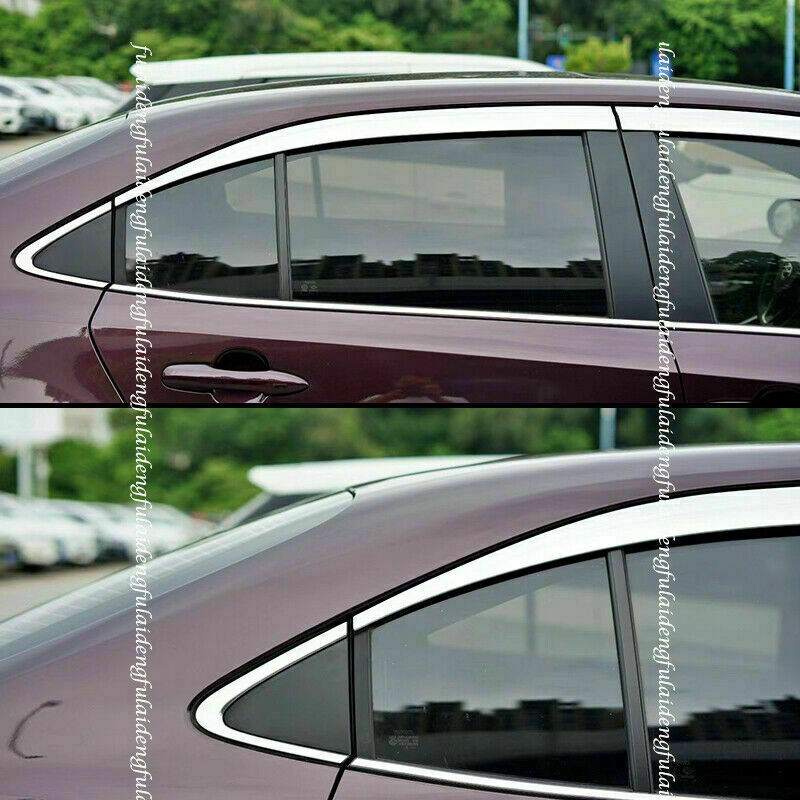 4for Toyota for Corolla Sedan 2019-2023 Chrome Window Visor Vent Shade Rain Guards