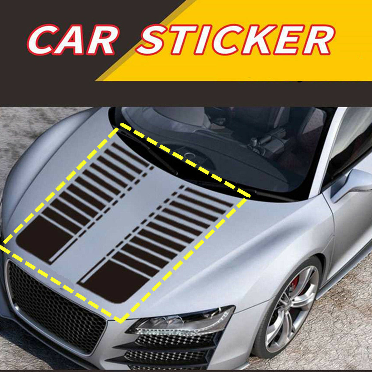 2Pcs Car Bonnet Hood Stickers Decal Stripe Graphics Styling Exterior Decoration