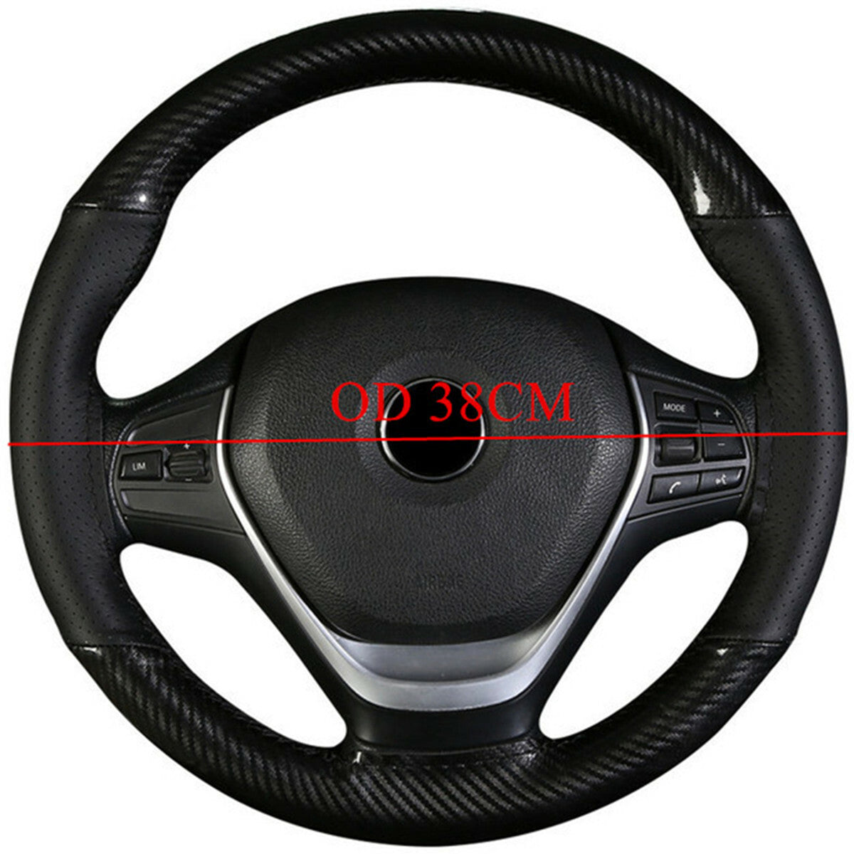 38cm/15in Car Steering Wheel Cover Protector DIY Stitch Wrap With Needles Thread