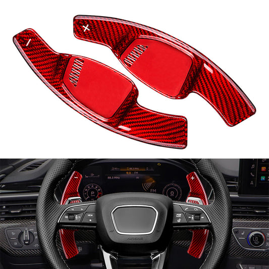 Fit for Audi RS5 RS7 2021 Steering Wheel Paddle Shifter Extension Carbon Fiber Red