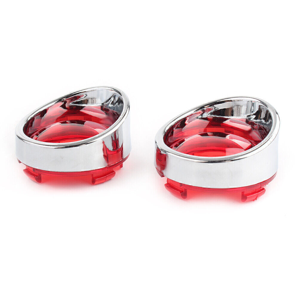 for Harley Touring Glide Road King Red Turn Signal Light Lens Cover Bezels Q