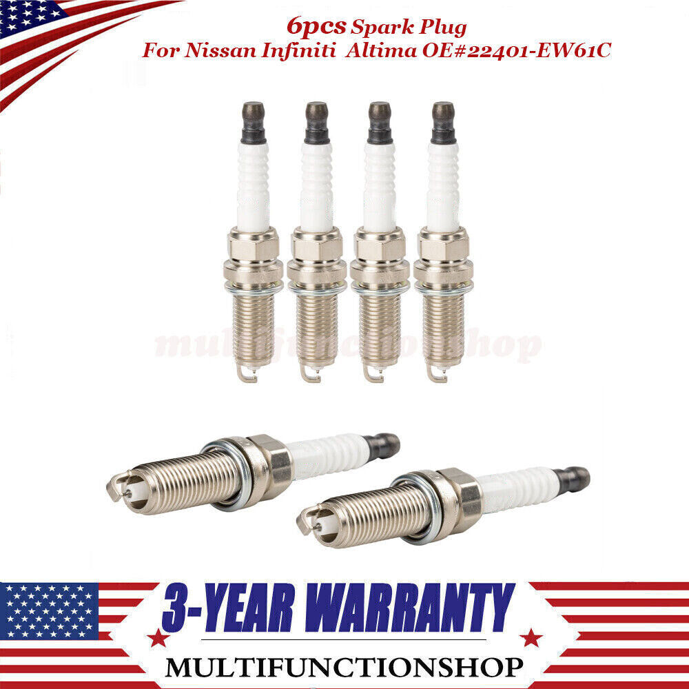6-piece iridium spark plug pack for Nissan for Infiniti Maxima Altima Pathfinder 22401-EW61C Q