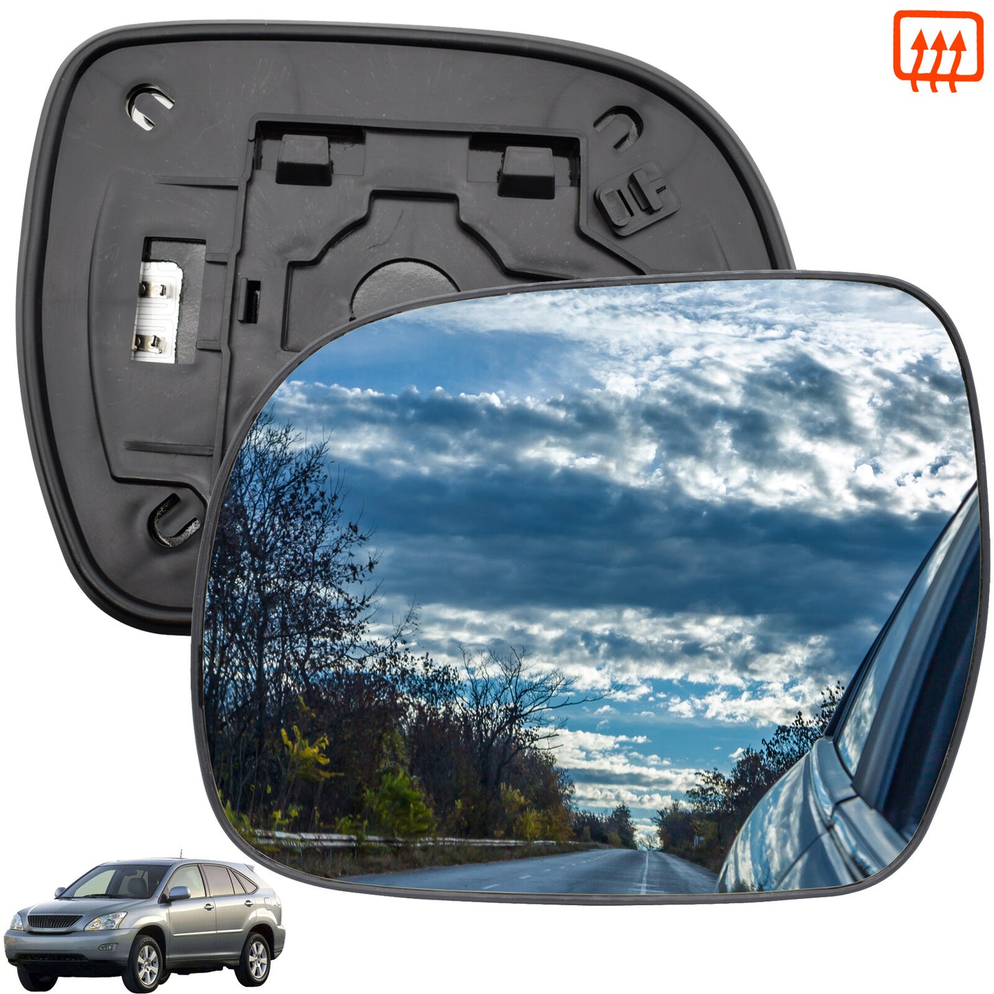 for Lexus RX300 RX330 RX350 RX400H 2003-2008 Left Side Wing Mirror Glass Heated Q