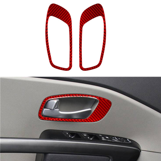 4Pcs Red Carbon Fiber Door Sill Strip Cover Trim For 718 2016-2022 v