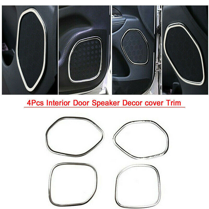 4P for Jeep Grand Cherokee 2011-2020 Silver Inner Door Auto Speaker Cover Trim