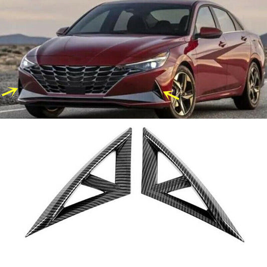 Carbon Fiber Front Fog Lamp Light Cover Trim for Hyundai for Elantra 2021 2022 2PCS