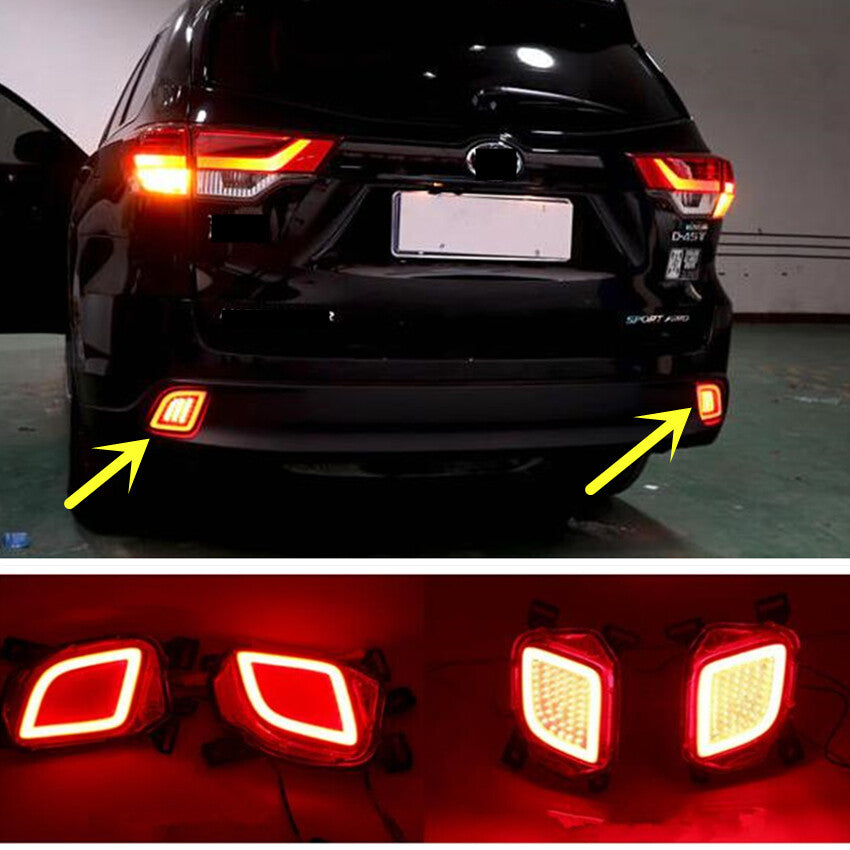 Fit For Highlander 2015-2019 LED Rear Fog Light Tail Bumper Light Sets v