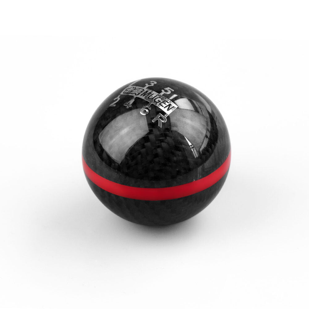 Red Side Modified Genuine Carbon Fiber 6 Speed Manual Spherical Gear Shift Knob