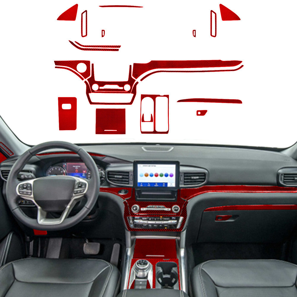 Red Carbon Fiber Steering Wheel Button Cover Type A For Sonic 2012-16 v