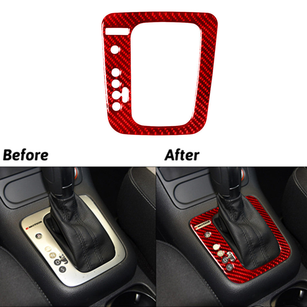 Red Carbon Fiber Gear shift Panel Frame Trim for Volkswagen for Tiguan 2013-2017