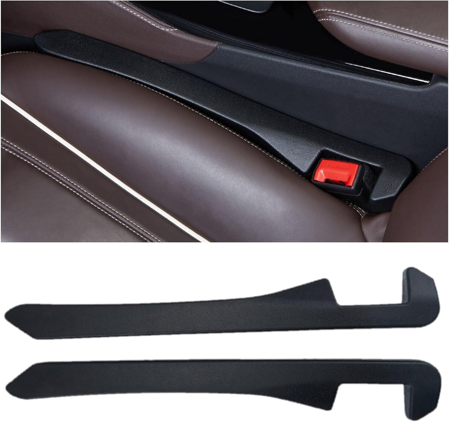 Universal for seat backrest filler for car seats; fills the space between seats and consoles.