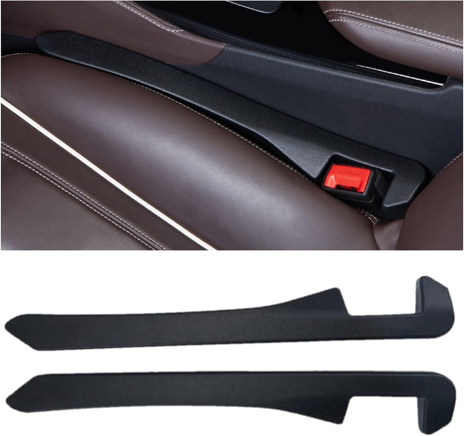 Universal for seat backrest filler for car seats; fills the space between seats and consoles.