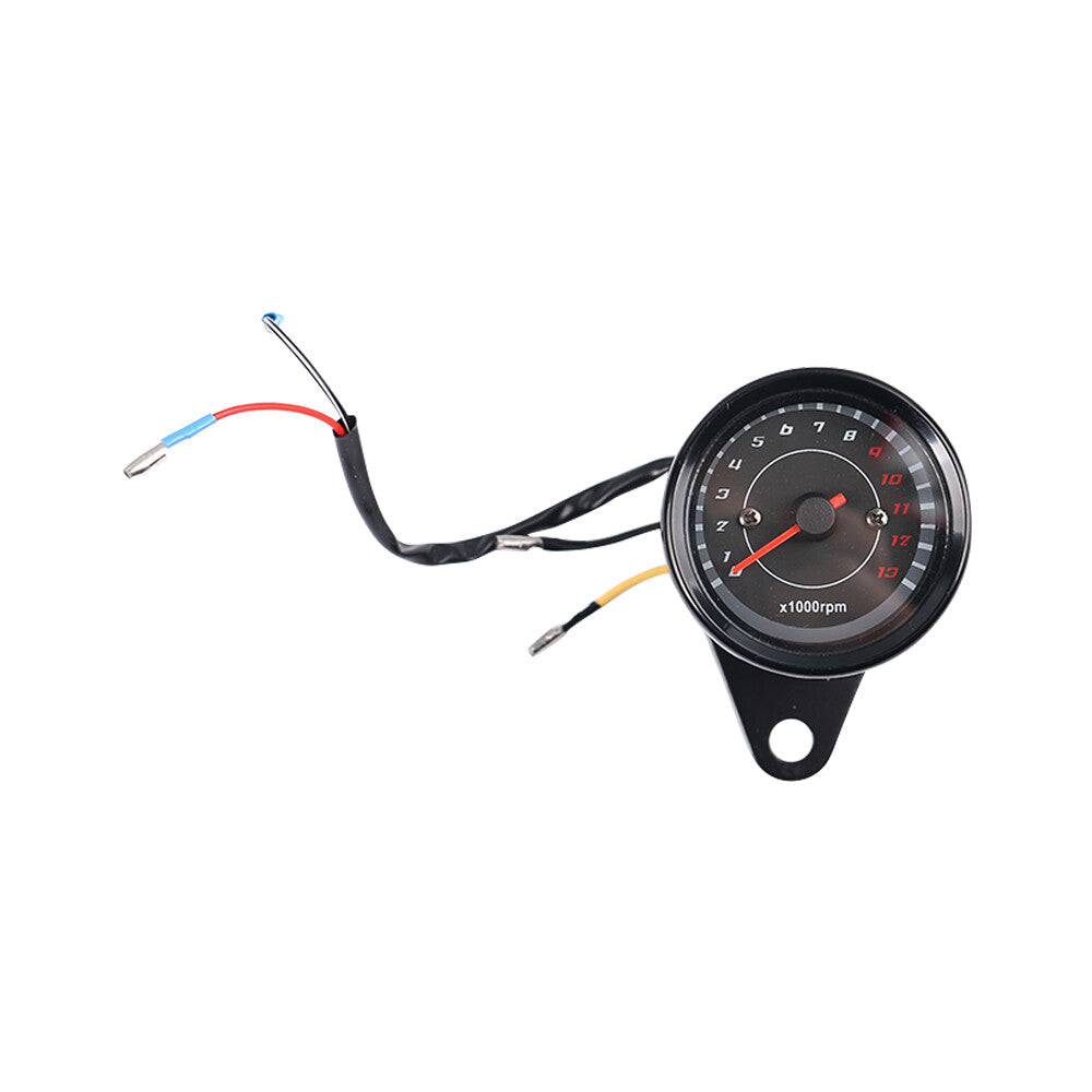 12V Black Motorcycle Gauge Dual Odometer KMH Speedometer LED Backlight Signal Q