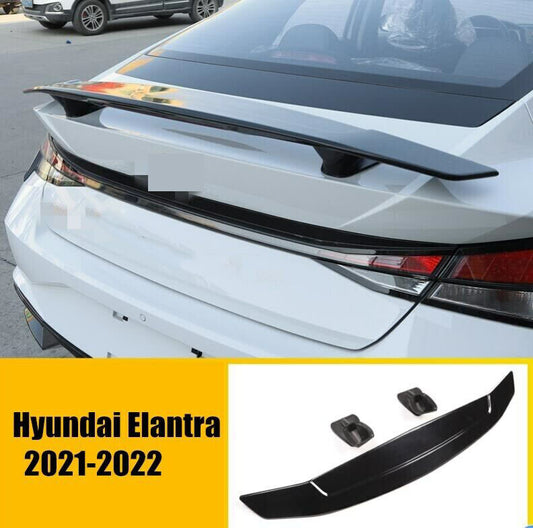 for Hyundai for Elantra 2021-2023 Glossy Black Rear Tail Trunk Spoiler Wing Lip Trim
