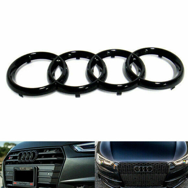 for Audi S4 badge ring cover front cap BBQ badge gloss black 2020 - 2022