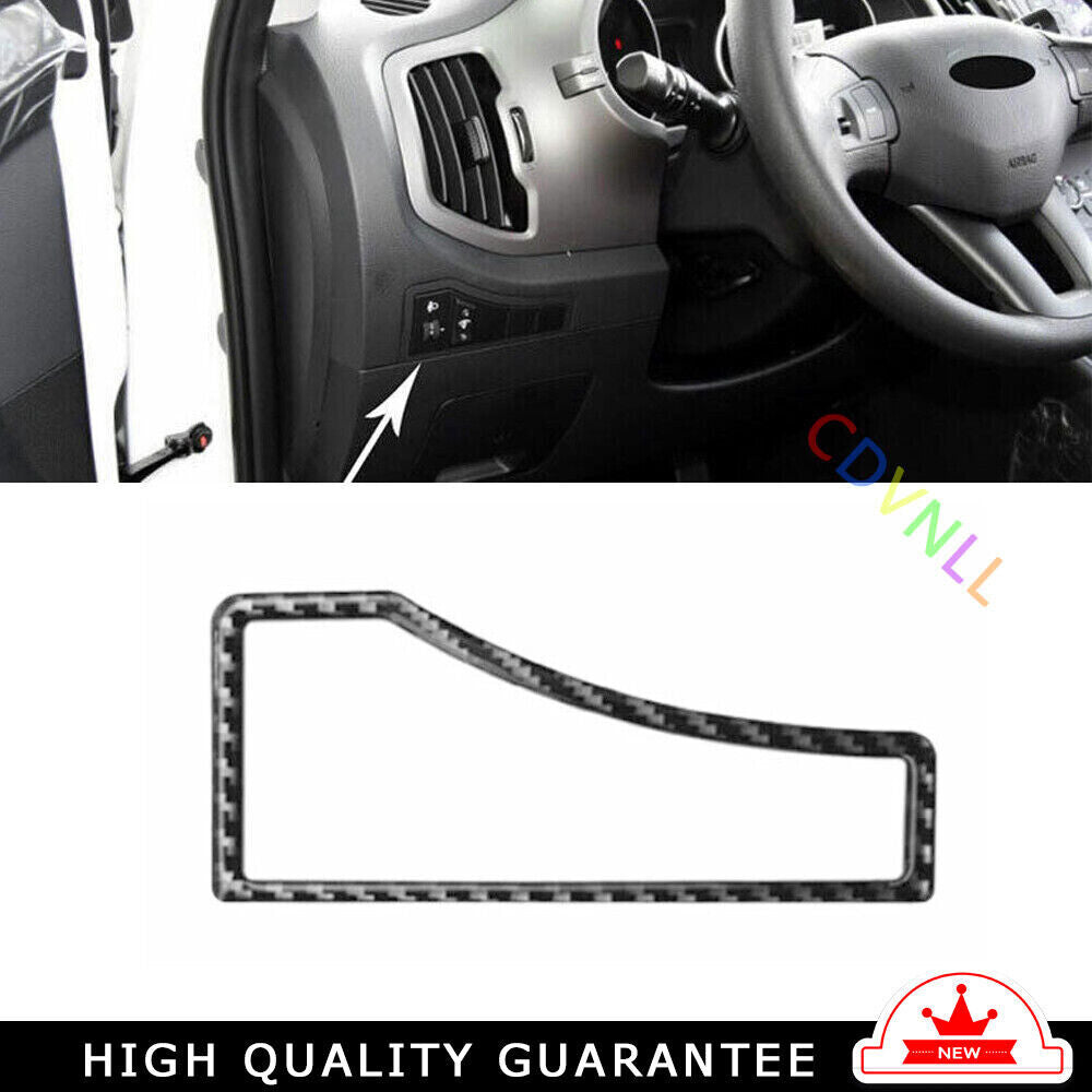 Headlight Button Frame Cover Trim Fit for Kia Sportage R GL 2011-16 Carbon Fiber