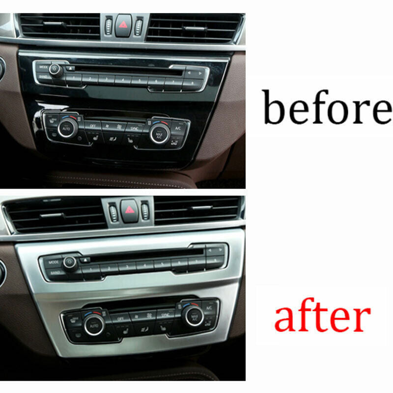 for BMW X1 F48 2016-22 ABS Silver Console CD Button Control Frame Cover Trim 1P