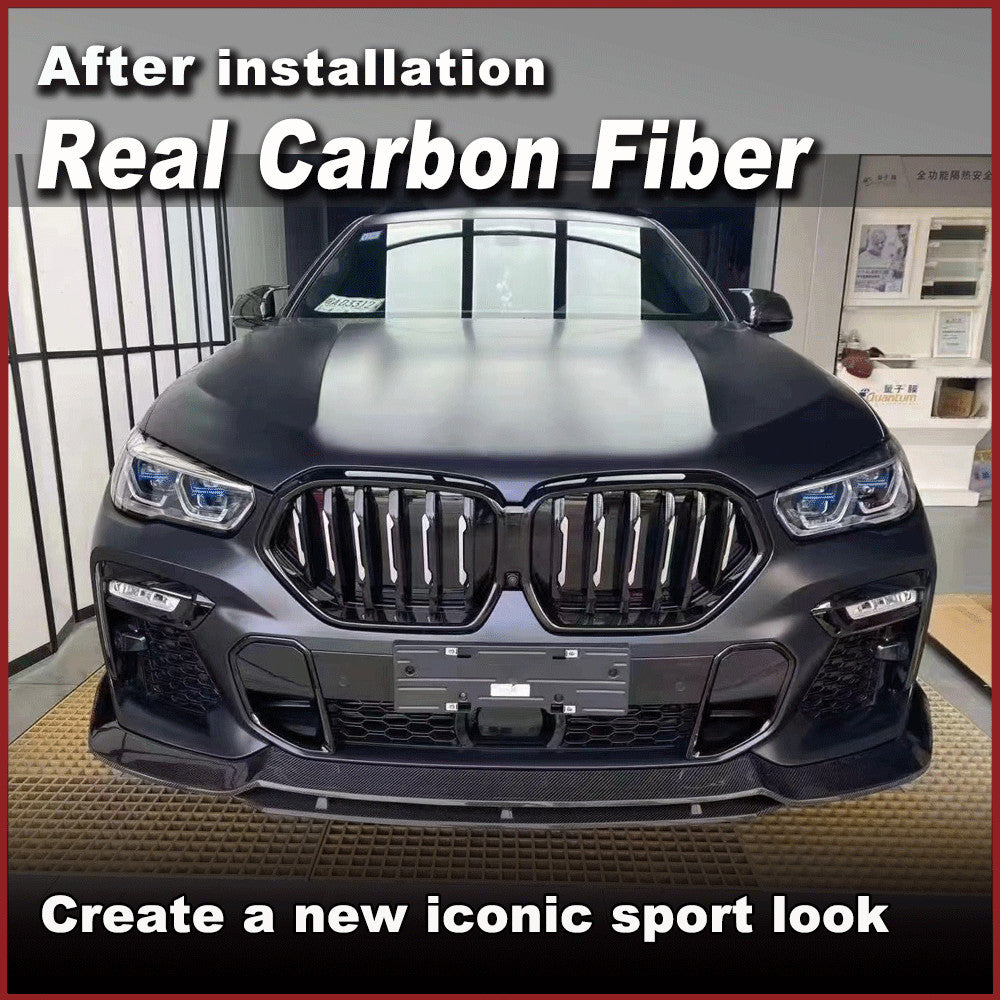 Fit for BMW X6 G06 M Sport 2020-2022 Real Carbon Fiber Front Bumper Lip Spoiler