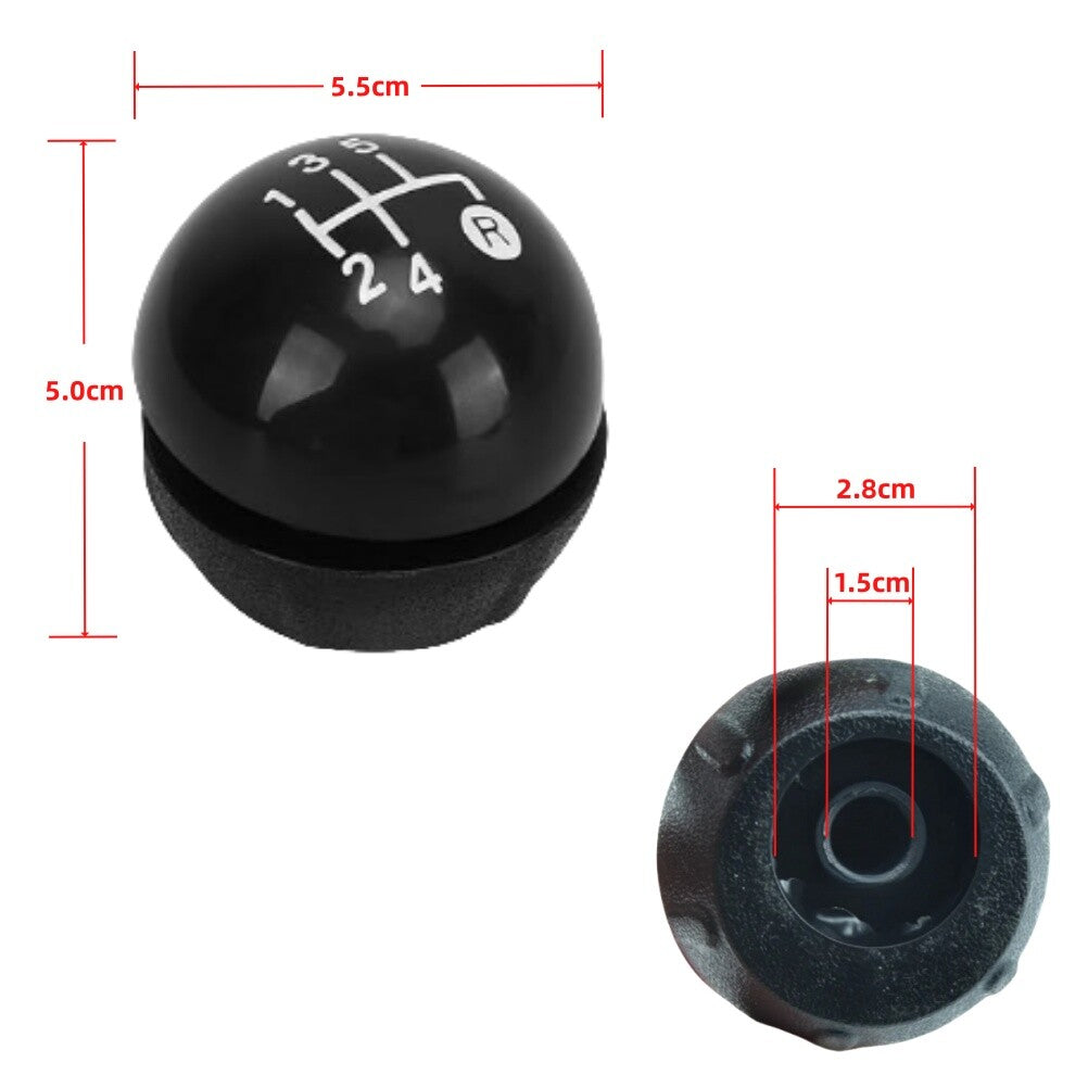 5 Speed Gear Knob for Fiat 500 500C 2007 -2018 Black Manual Shifter Q