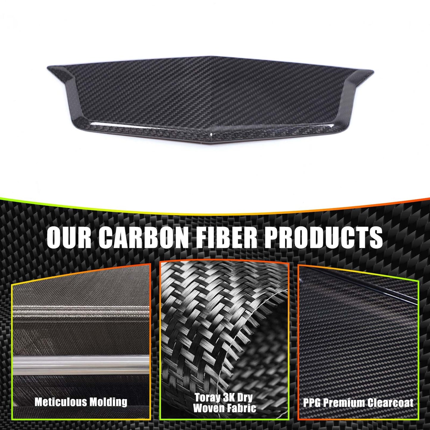 carbon fiber front emblem cover for Cadillac for Escalade 2021 - 2023 n