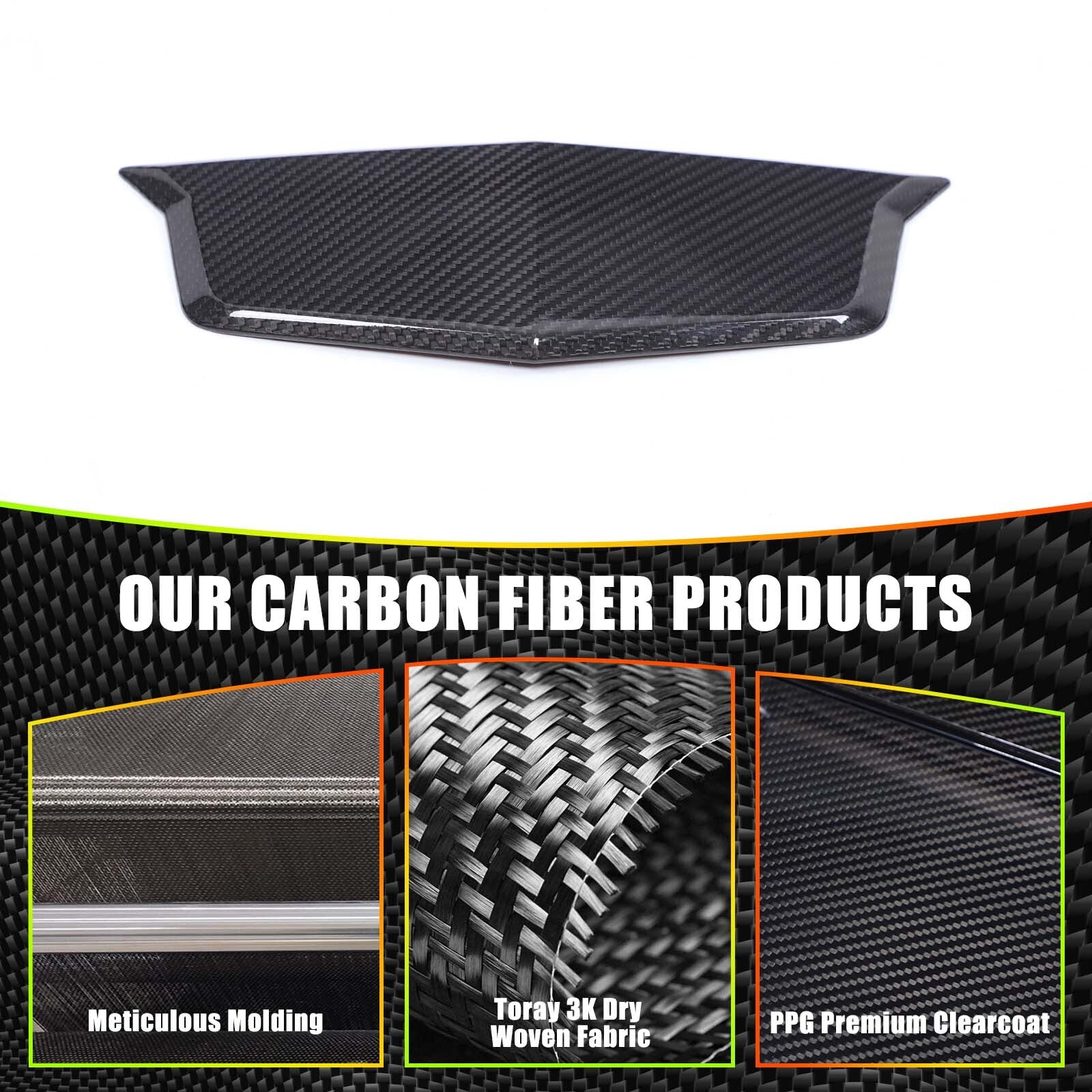carbon fiber front emblem cover for Cadillac for Escalade 2021 - 2023 n