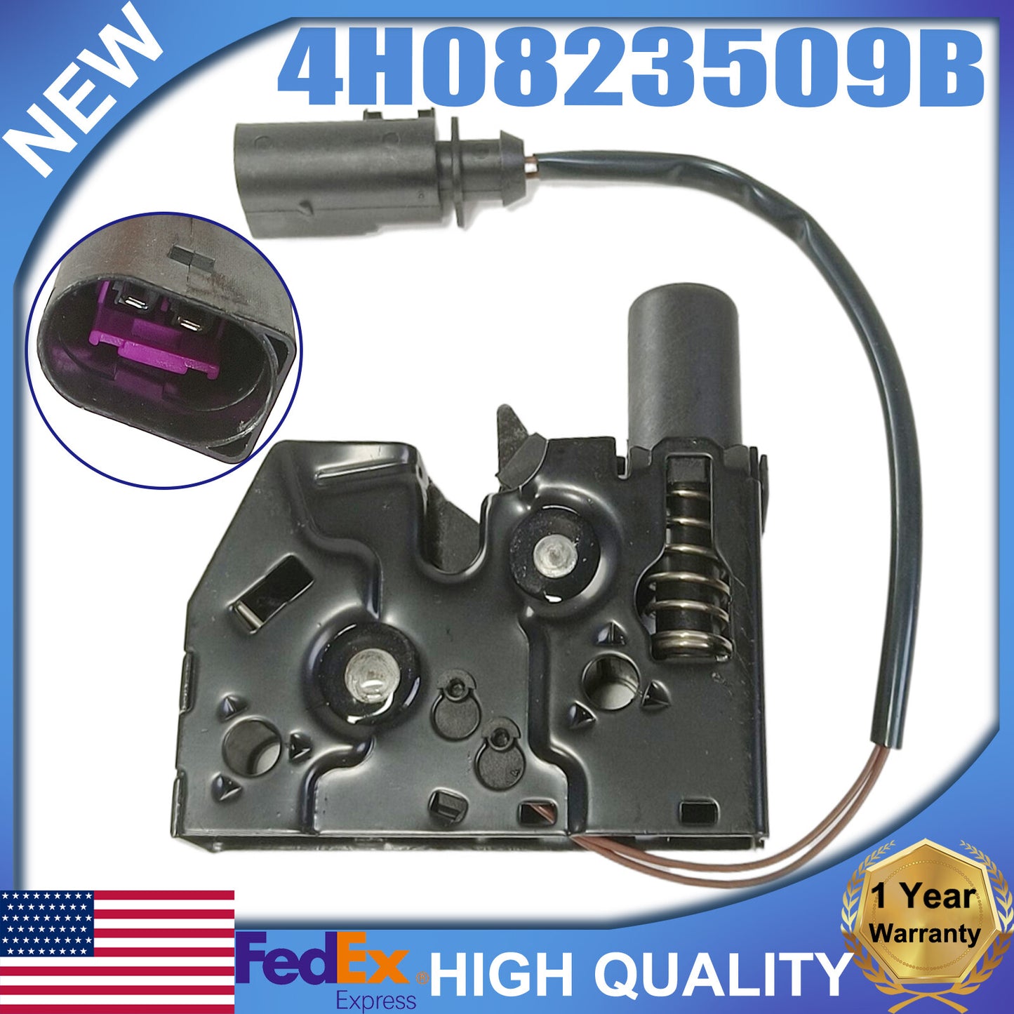 Engine cover latch with sensor applicable to 2010-17 for Audi for A8 S8 for A8 Quattro 4H0823509C- n