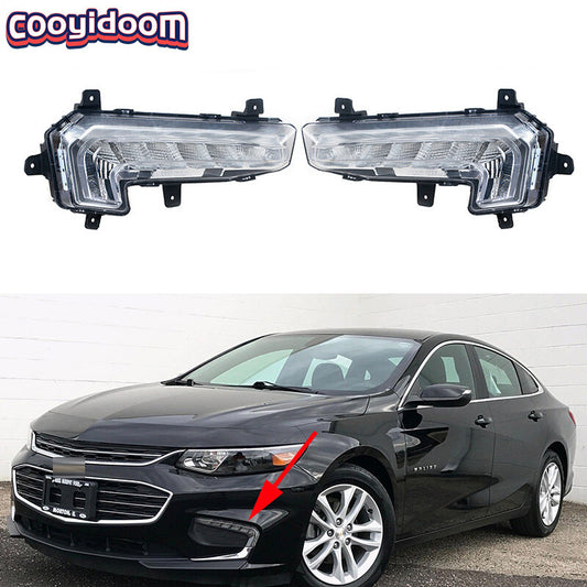 Applicable to 2016-18 for Chevrolet Malibu XL LED front daytime running lights (DRL) and fog lights.