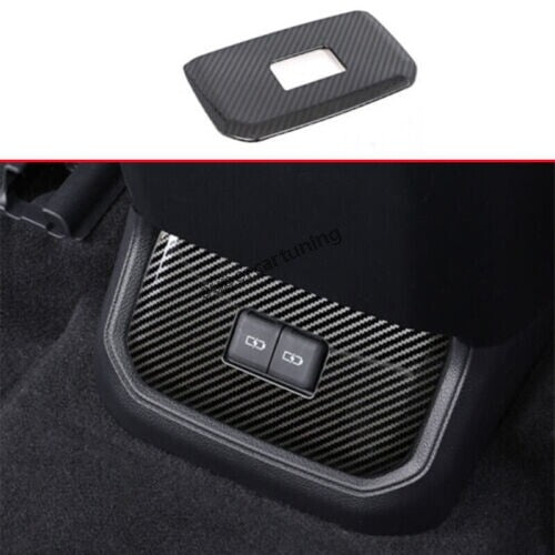 Steel Carbon Fiber Rear USB Socket Control Panel for Toyota Highlander 2020-2023