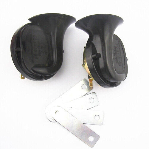 48W 12V Loud Dual-tone Snail Universal Electric Horn 110 dB Car Truck Auto US v