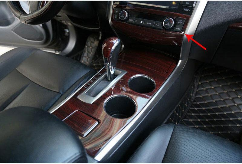 for Nissan Altima Teana 13-2018 Wood Grain Console AC Button Control Frame Trim