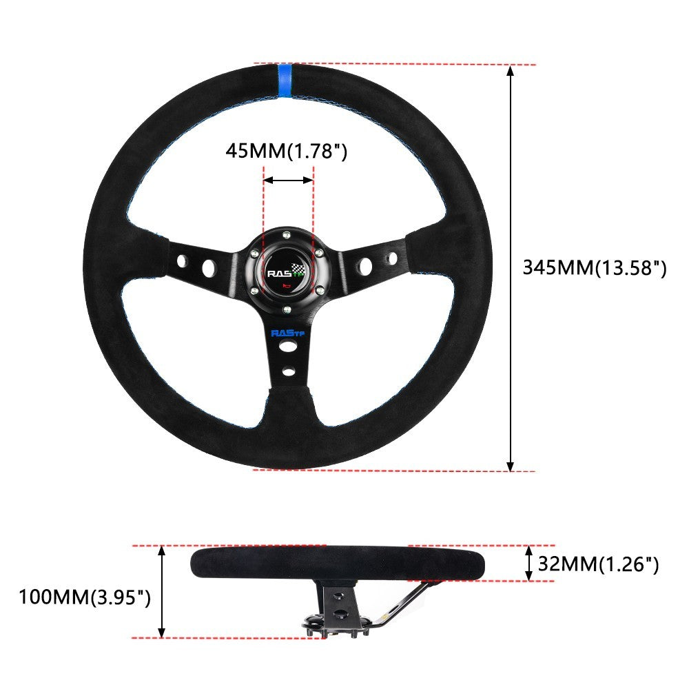 14in Steering Wheel+Quick Release+Hub Adapter E30H for BMW M3 M5 318I 325 528e