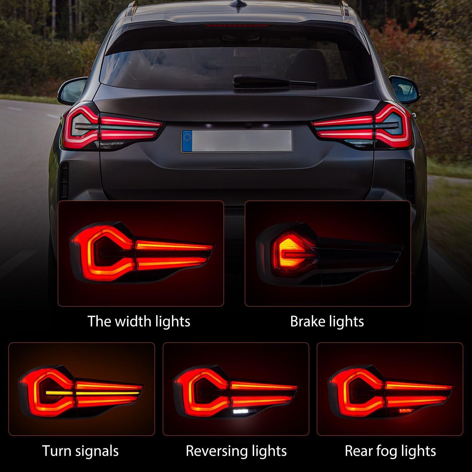 4PCS Upgrade Tail Rear Lights Lamp Fits for BMW X3 G01 G08 looks 2022 2018-2021