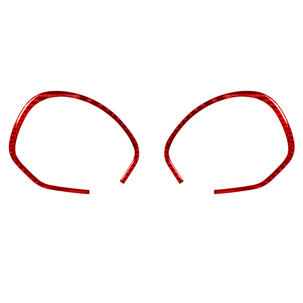 2Pcs Red Carbon Fiber Ineterior Speedometer Cover Trim for Ford Fiesta 2011-2015