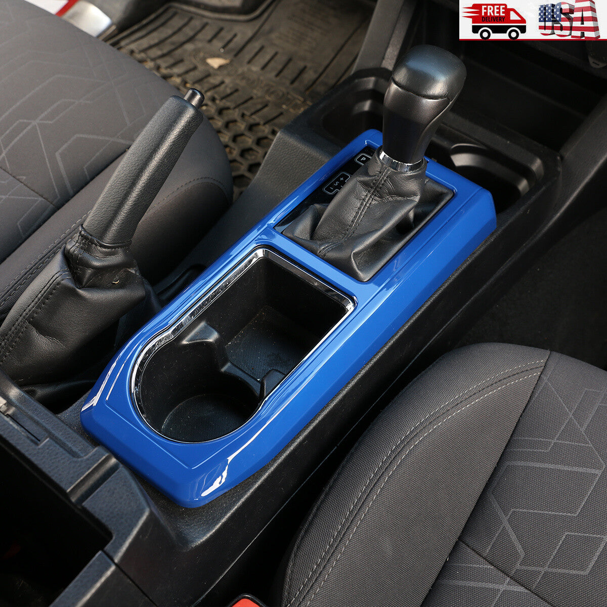 2-Piece ABS Carbon Fiber Center Shift Cover for Toyota Tundra Sequoia 2022-23