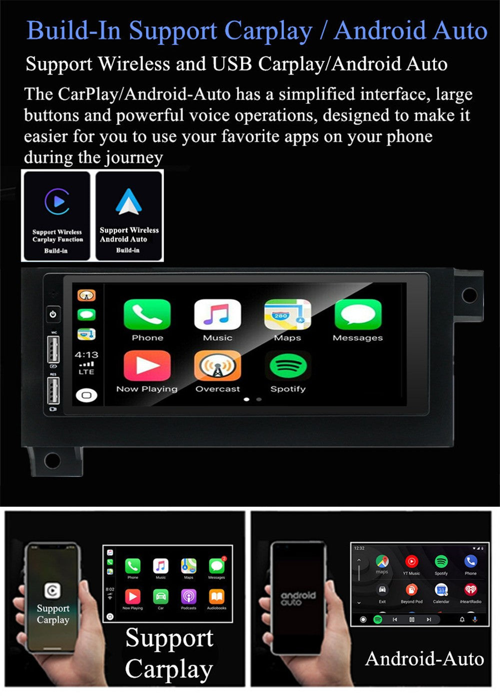 6.8For Old for Chrysler for Jeep for Dodge for Plymouth Carplay Stereo Radio GPS Head Unit